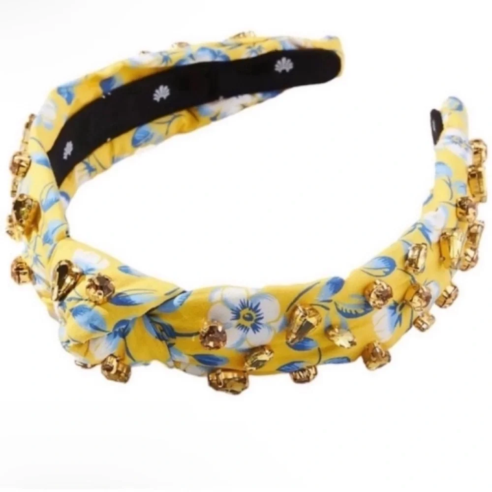 LELE SADOUGHI x LIBERTY LONDON Crystal Embellished NEW Yellow Floral Headband
